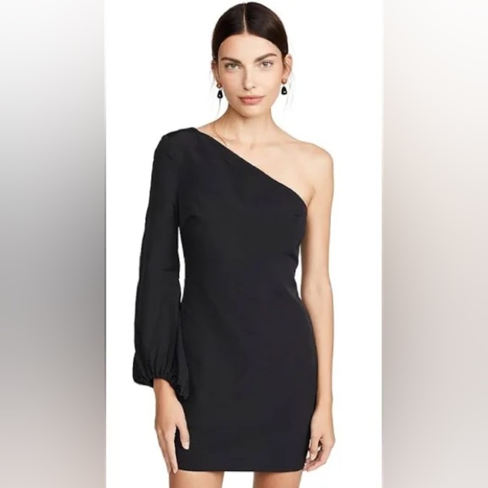 STAUD PAULA ONE SHOULDER MINI DRESS